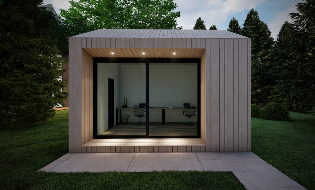 Pod #15Z TV thuiswerk kantoor voor in de tuin van licht hout