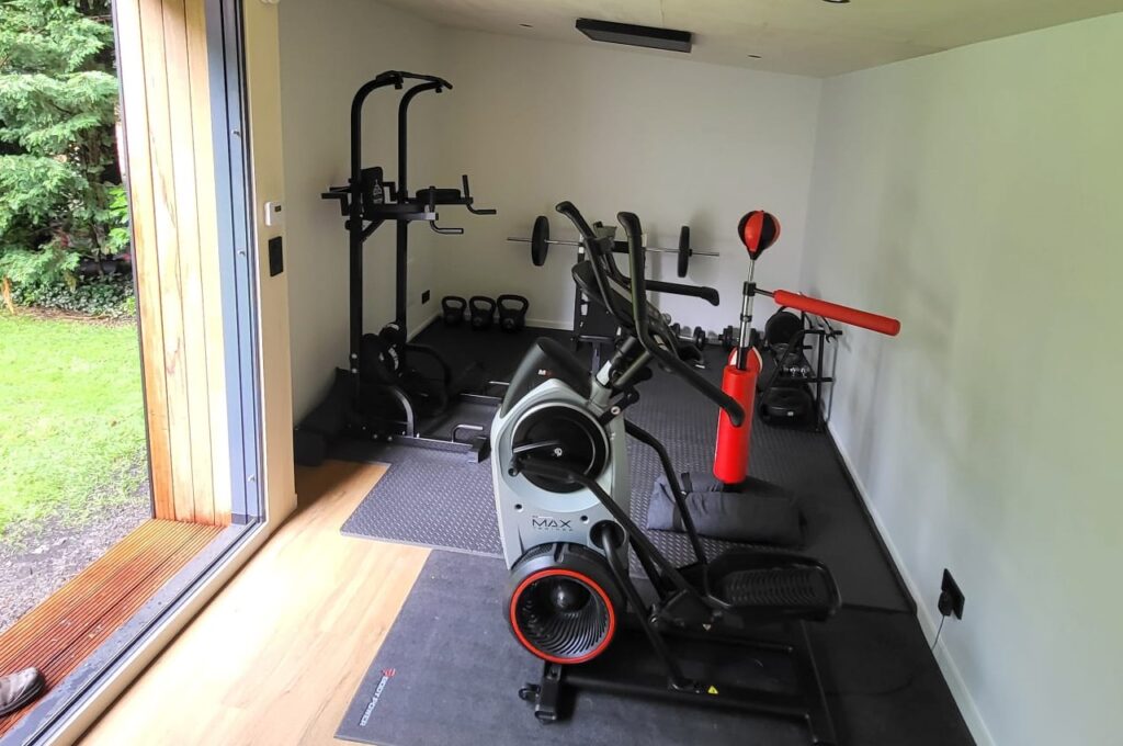 Tuinkamer als gym